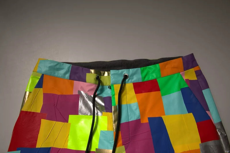 Calça cargo masculina de algodão com patchwork multicolorido Dolce & Gabbana