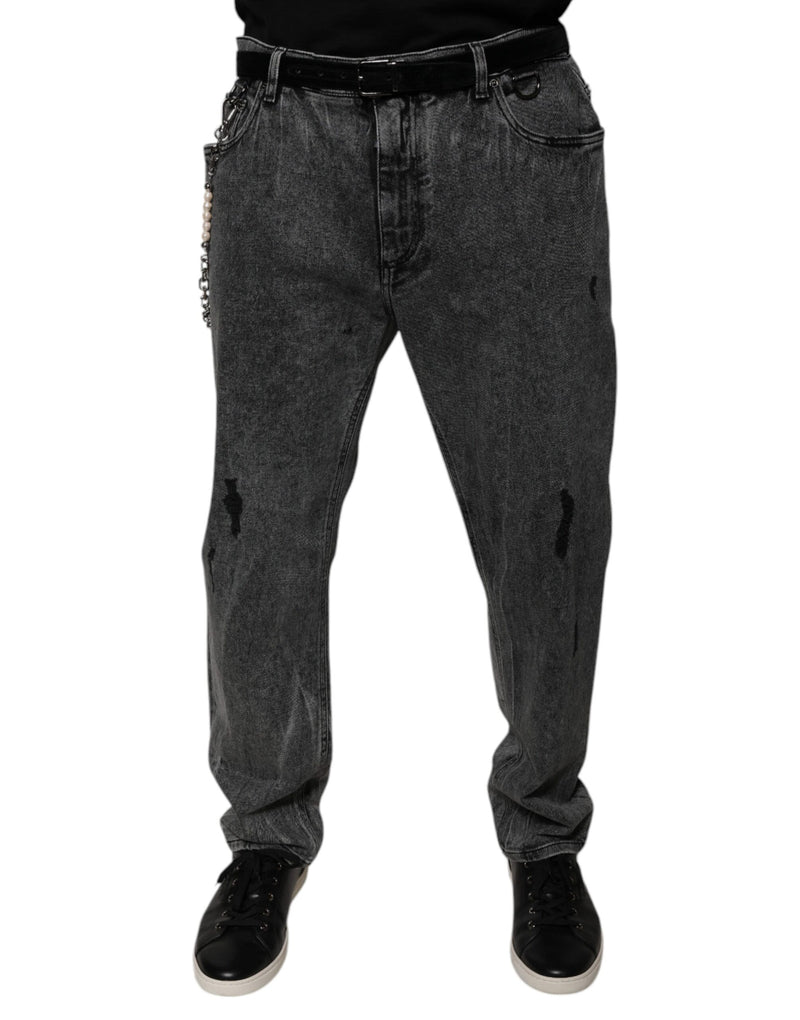 Vaqueros pitillo de algodón gris oscuro de Dolce & Gabbana