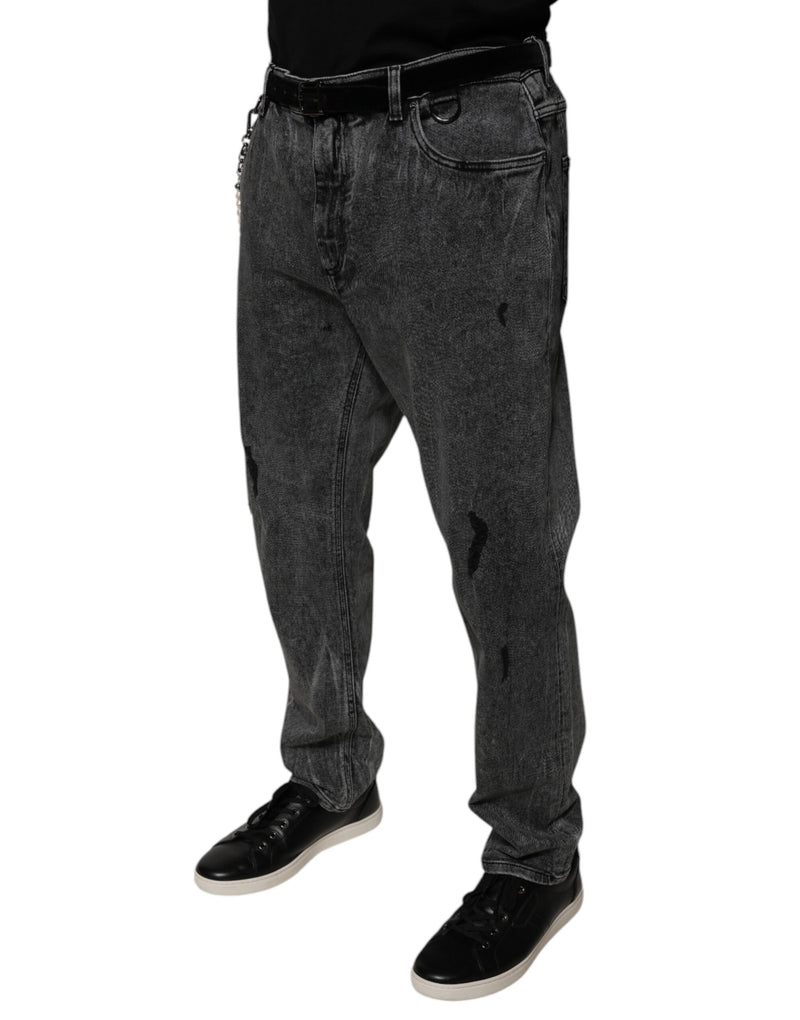 Vaqueros pitillo de algodón gris oscuro de Dolce & Gabbana