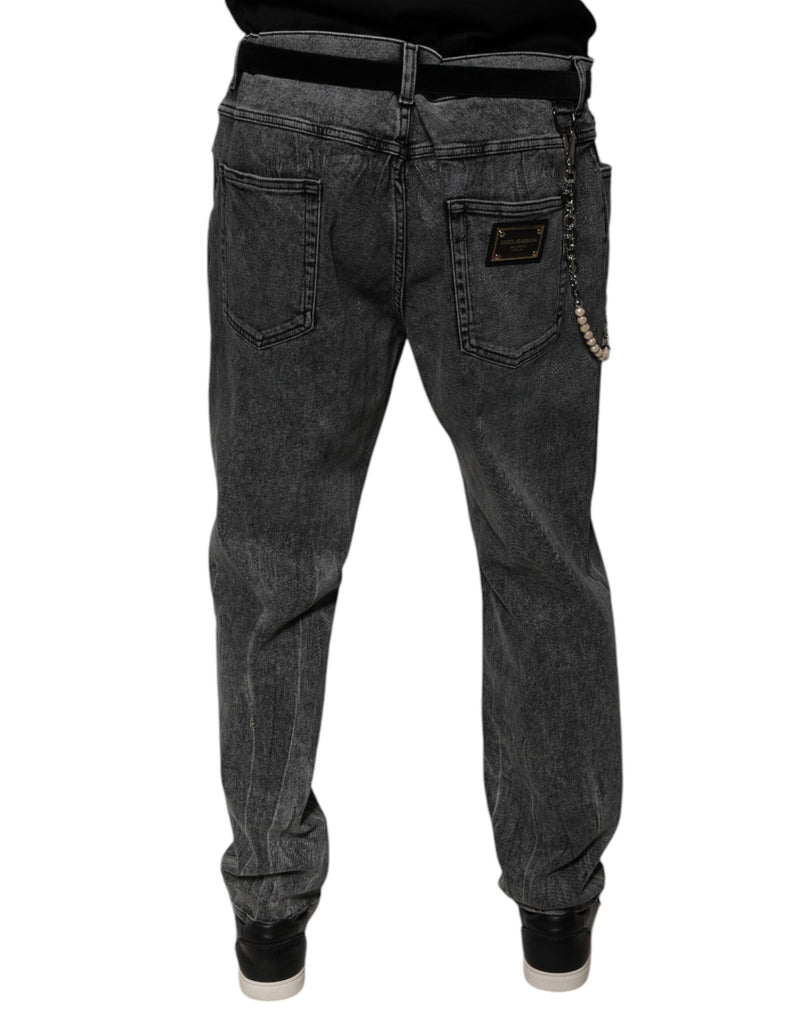 Vaqueros pitillo de algodón gris oscuro de Dolce & Gabbana