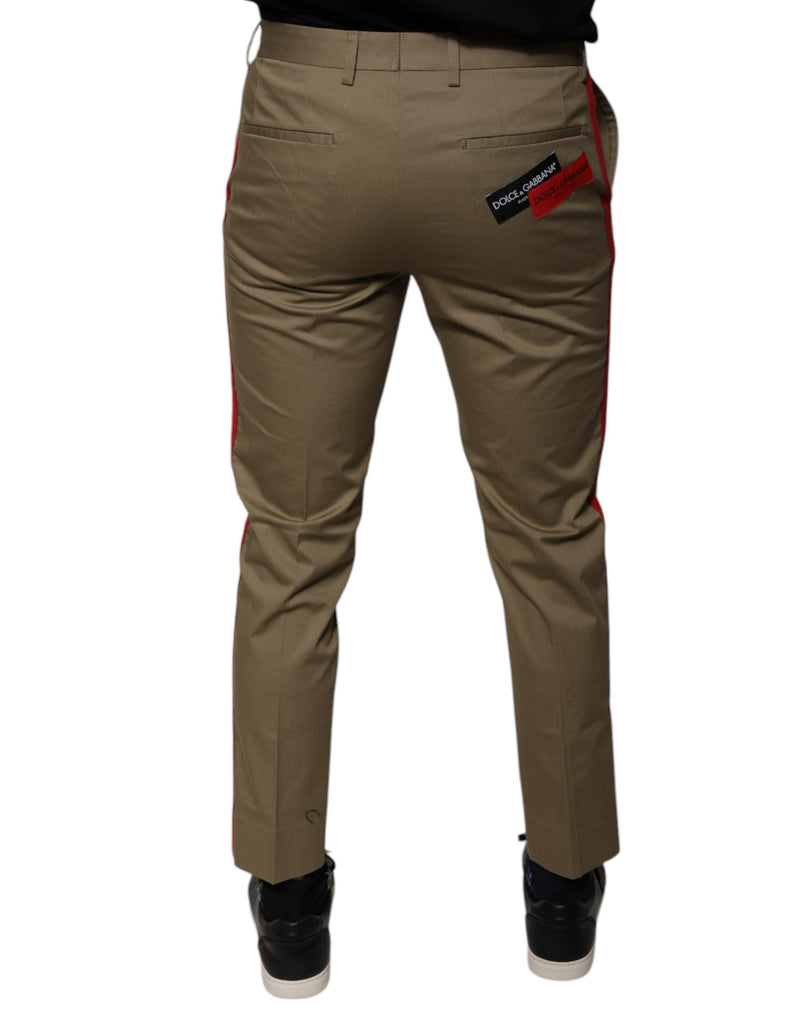 Pantalones casuales tapered marrones con logotipo para hombre de Dolce & Gabbana
