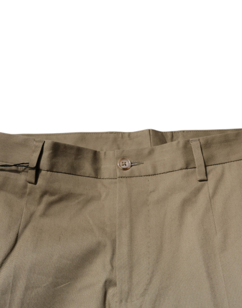 Pantalones casuales tapered marrones con logotipo para hombre de Dolce & Gabbana