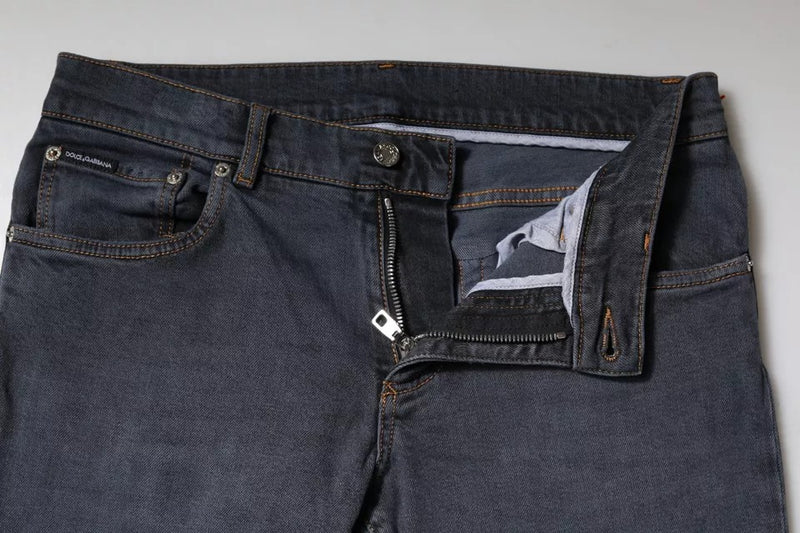Jean skinny en coton gris foncé Dolce & Gabbana