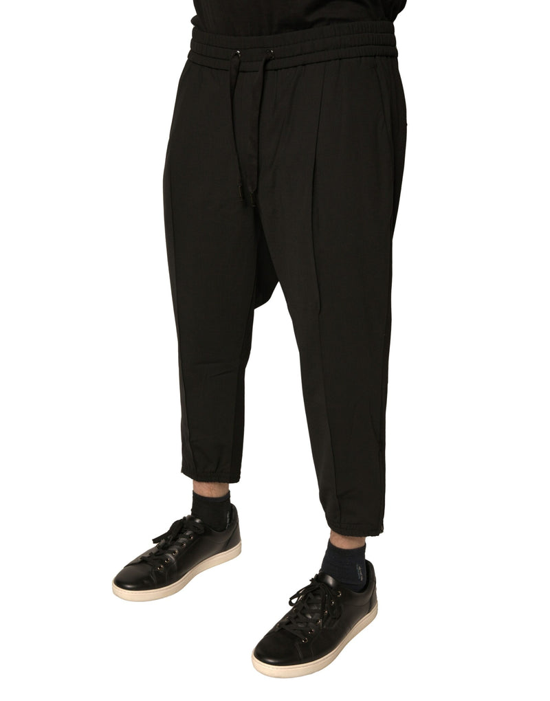 Pantalones de chándal negros de lana de Dolce & Gabbana