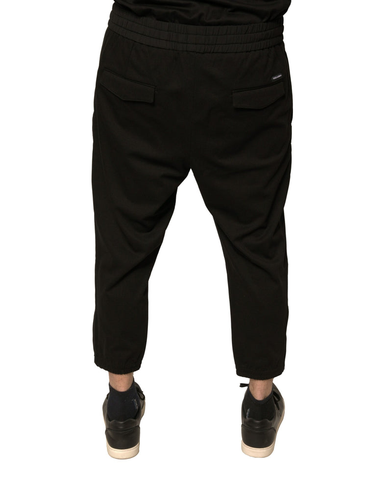 Pantalones de chándal negros de lana de Dolce & Gabbana