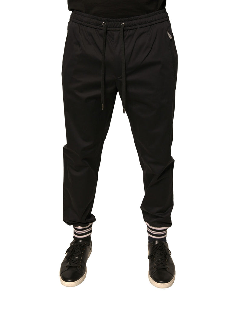 Pantalón de chándal jogger de algodón elástico negro de Dolce & Gabbana