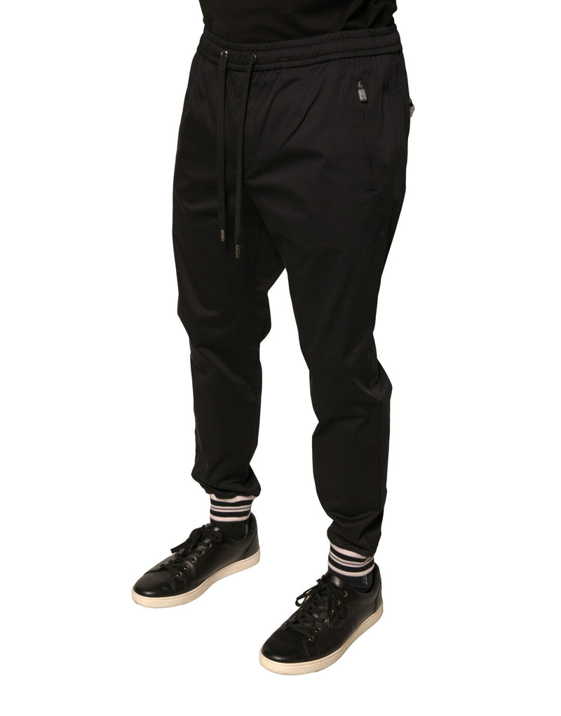 Pantalón de chándal jogger de algodón elástico negro de Dolce & Gabbana