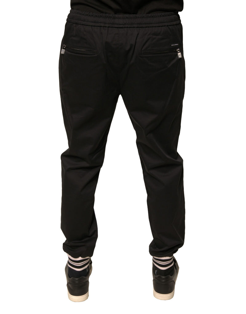 Pantalón de chándal jogger de algodón elástico negro de Dolce & Gabbana