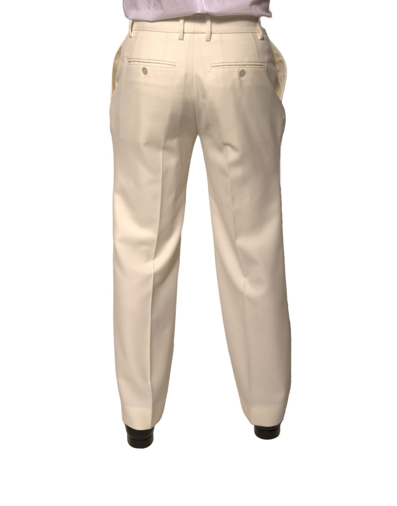 Pantalones rectos de vestir en blanco roto de Dolce & Gabbana