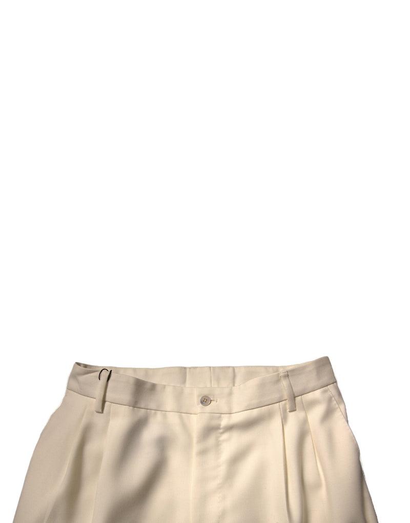 Pantalones rectos de vestir en blanco roto de Dolce & Gabbana