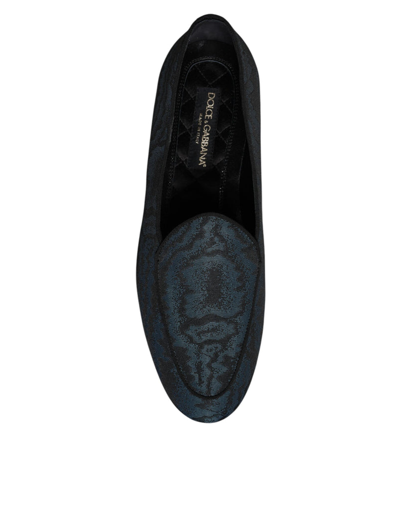 Sapatos sociais mocassim masculinos baixos em azul e preto Dolce & Gabbana