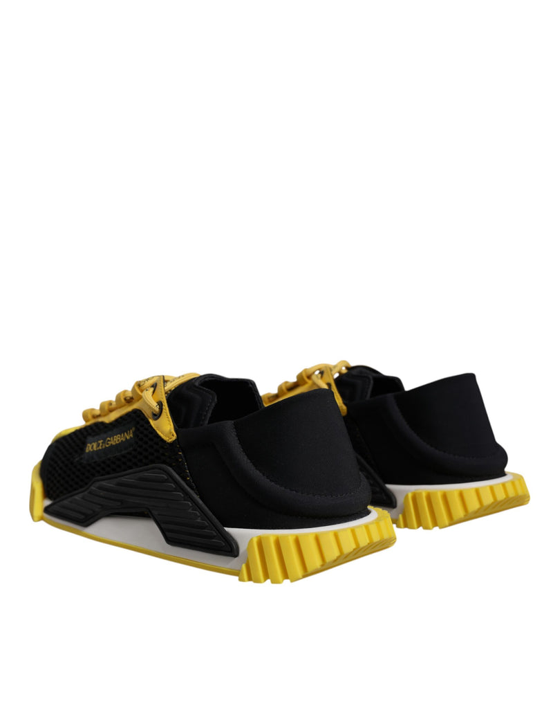 Baskets basses NS1 noires et jaunes Dolce & Gabbana