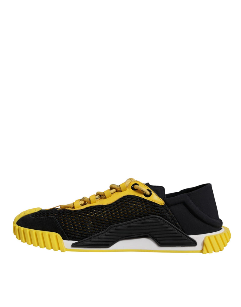 Baskets basses NS1 noires et jaunes Dolce & Gabbana