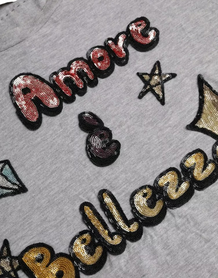T-shirt gris en coton L'Amore E'Bellezza Dolce & Gabbana