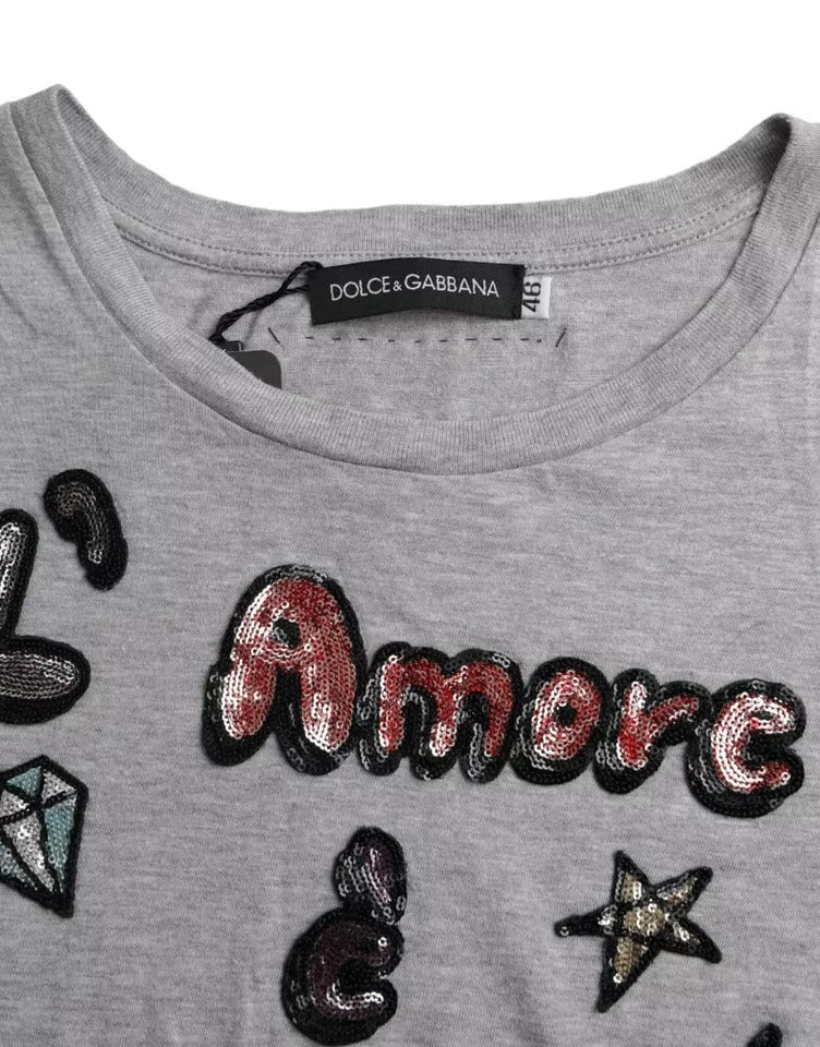T-shirt gris en coton L'Amore E'Bellezza Dolce & Gabbana