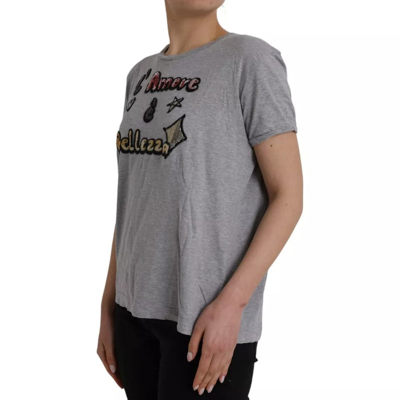 T-shirt gris en coton L'Amore E'Bellezza Dolce & Gabbana