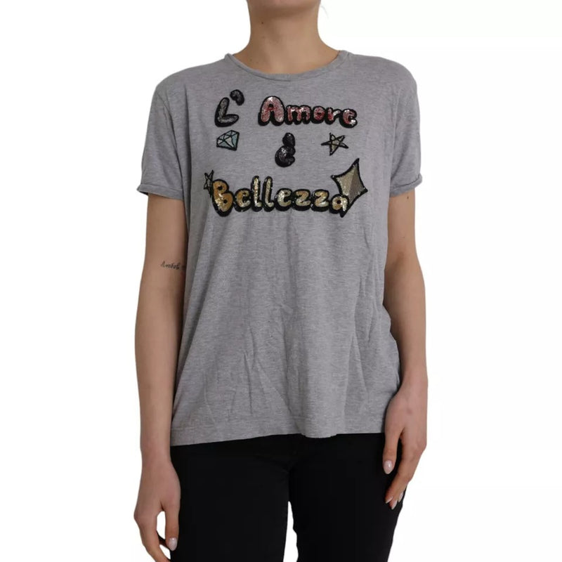 T-shirt gris en coton L'Amore E'Bellezza Dolce & Gabbana