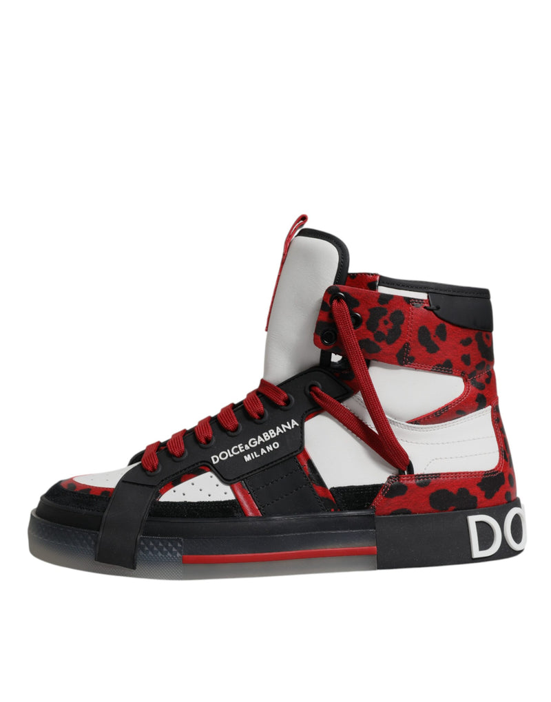 Baskets montantes en cuir multicolore Dolce & Gabbana
