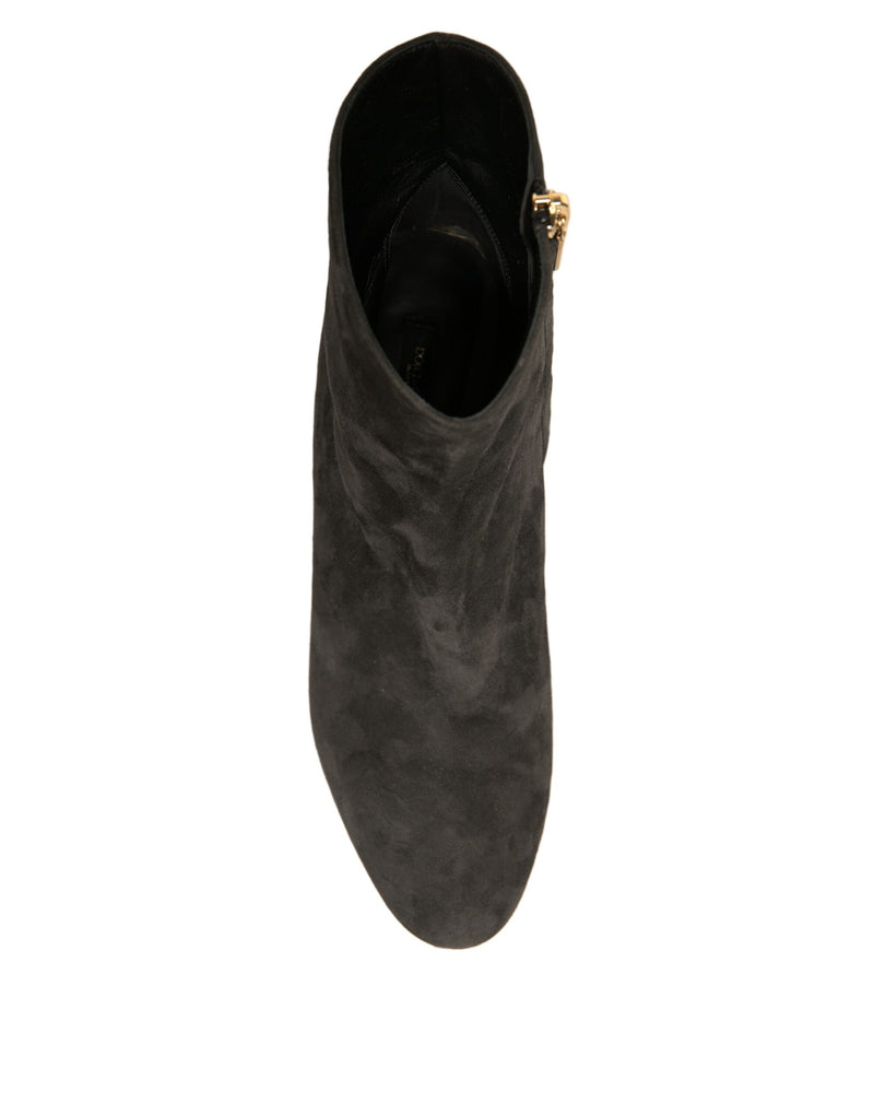 Bottines noires à talon orné Dolce & Gabbana