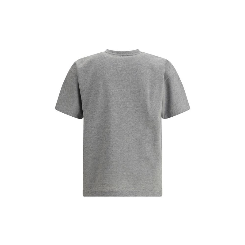 Camiseta gris de algodón de corte extragrande de Saint Laurent