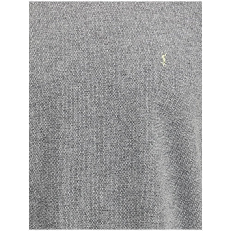 Camiseta gris de algodón de corte extragrande de Saint Laurent