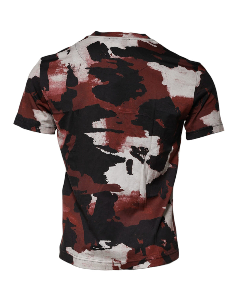 Camiseta multicolorida de gola redonda com estampa camuflada Dolce & Gabbana