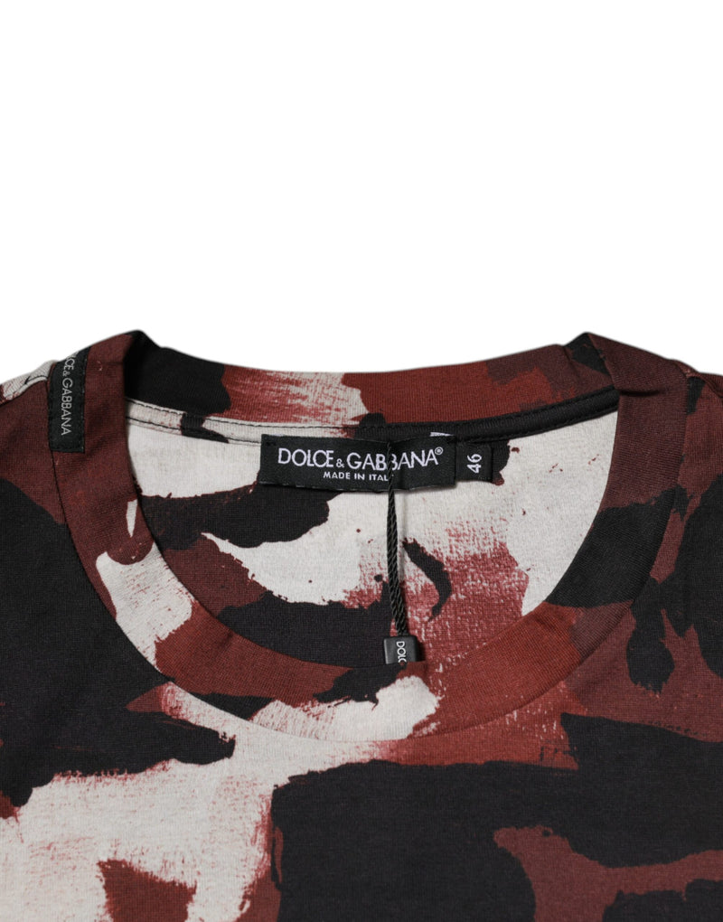 Camiseta multicolorida de gola redonda com estampa camuflada Dolce & Gabbana