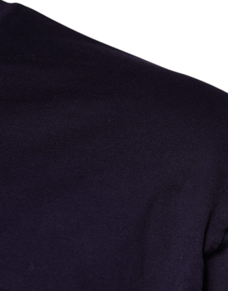 T-shirt en coton violet à col rond avec logo DG Dolce & Gabbana