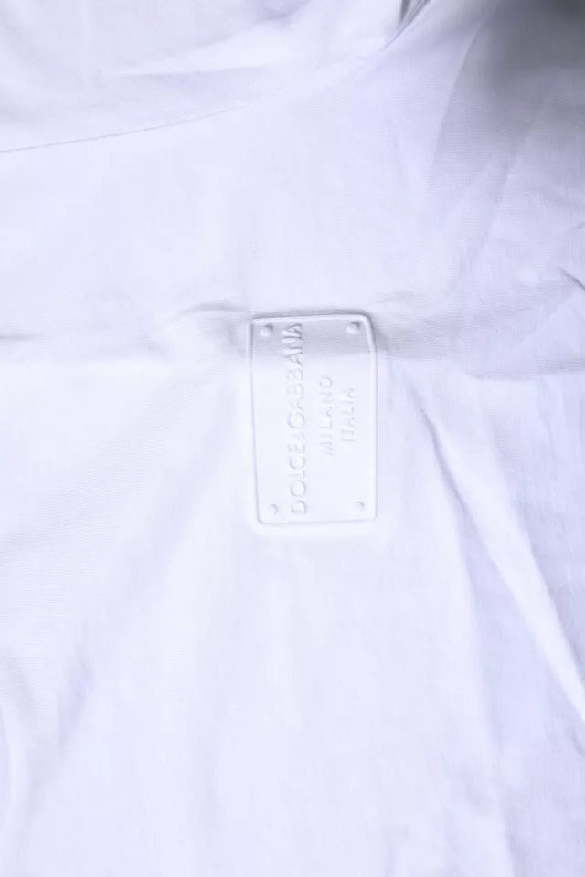 T-shirt en coton blanc à plaque logo et col rond Dolce & Gabbana