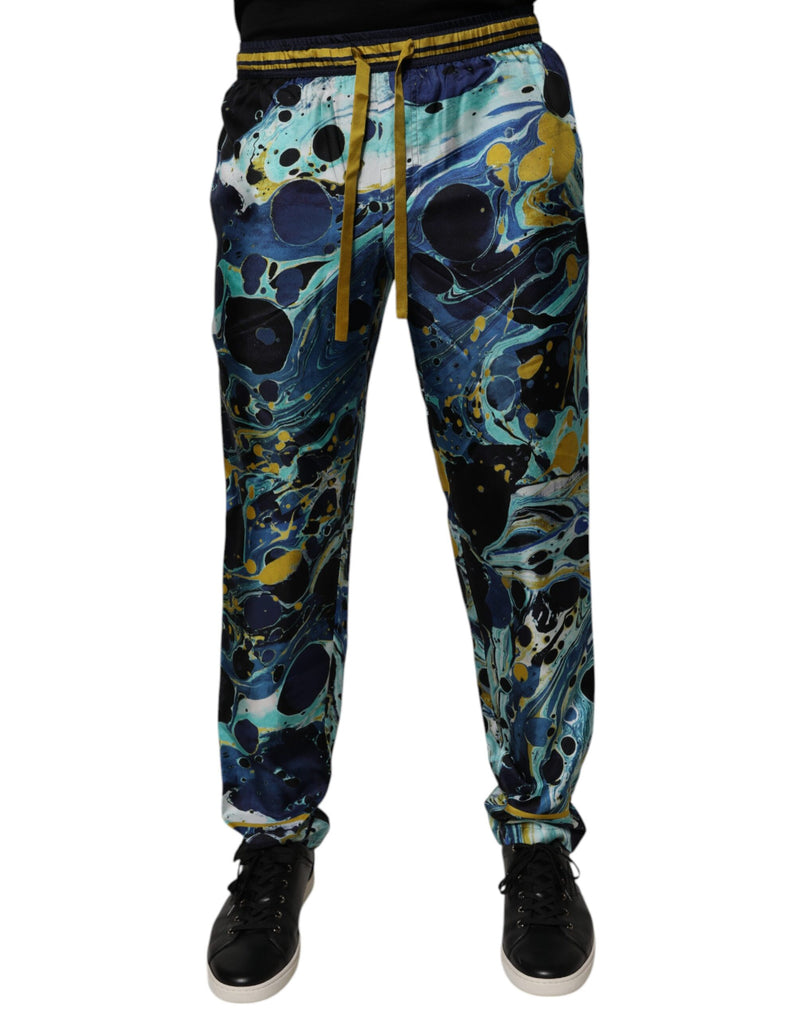 Calça jogger de moletom multicolorida com estampa marmorizada Dolce & Gabbana