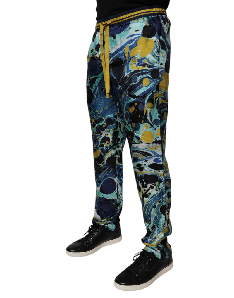 Calça jogger de moletom multicolorida com estampa marmorizada Dolce & Gabbana