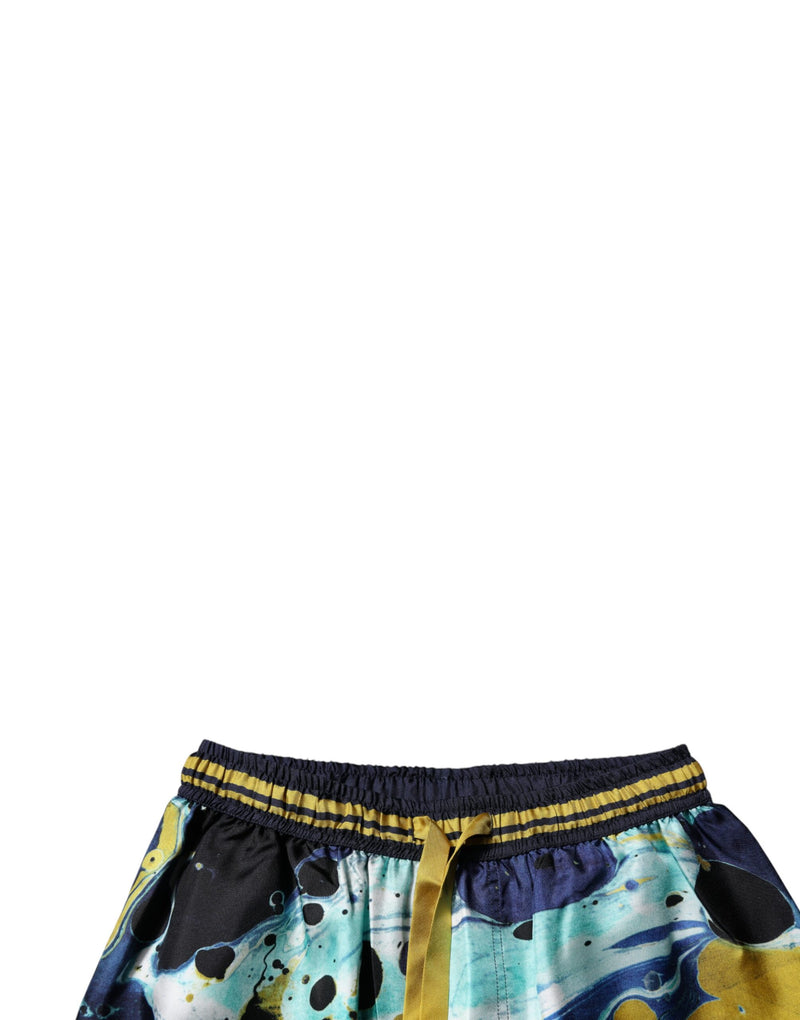 Calça jogger de moletom multicolorida com estampa marmorizada Dolce & Gabbana