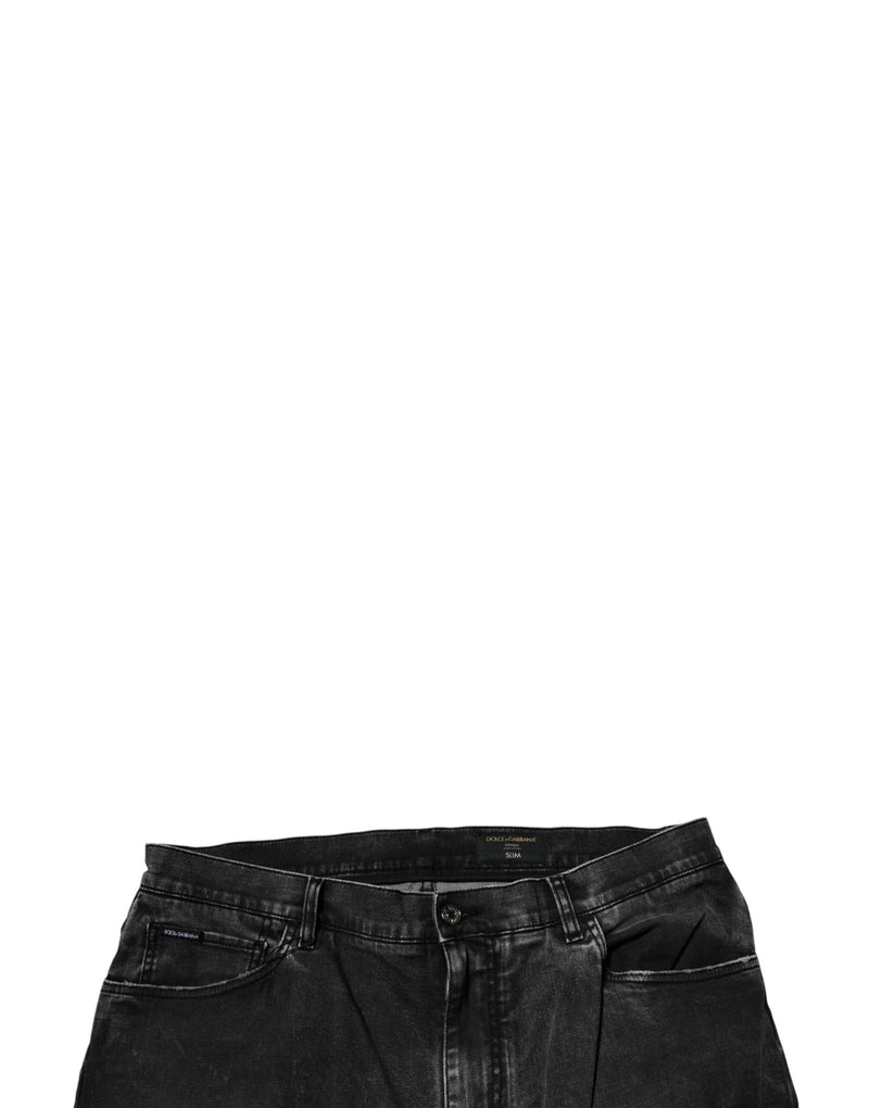 Vaqueros pitillo negros de algodón elástico para hombre de Dolce & Gabbana