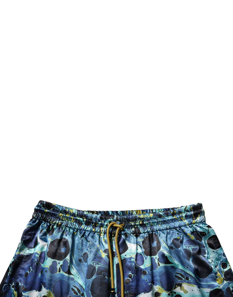 Calça de moletom jogger masculina de poliéster com estampa de mármore multicolorida Dolce & Gabbana