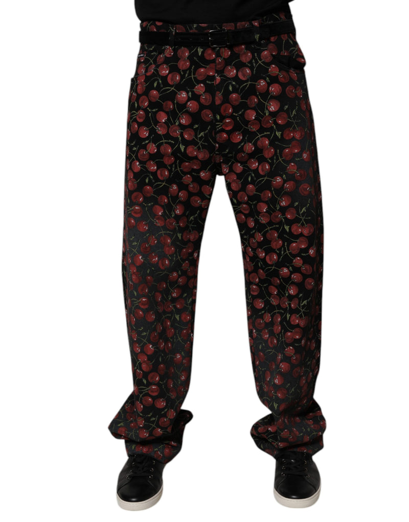 Jeans reto masculino Black Cherry de algodão Dolce & Gabbana