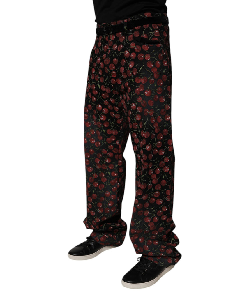 Jeans reto masculino Black Cherry de algodão Dolce & Gabbana
