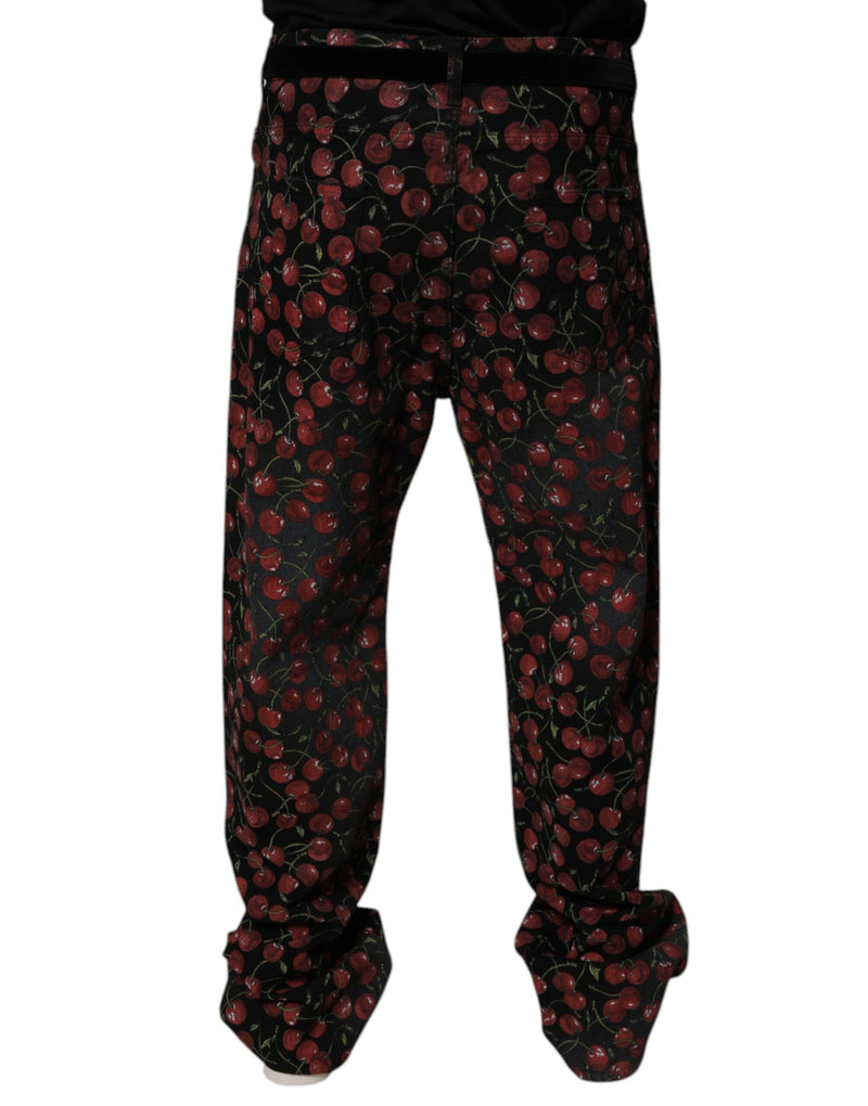 Jeans reto masculino Black Cherry de algodão Dolce & Gabbana