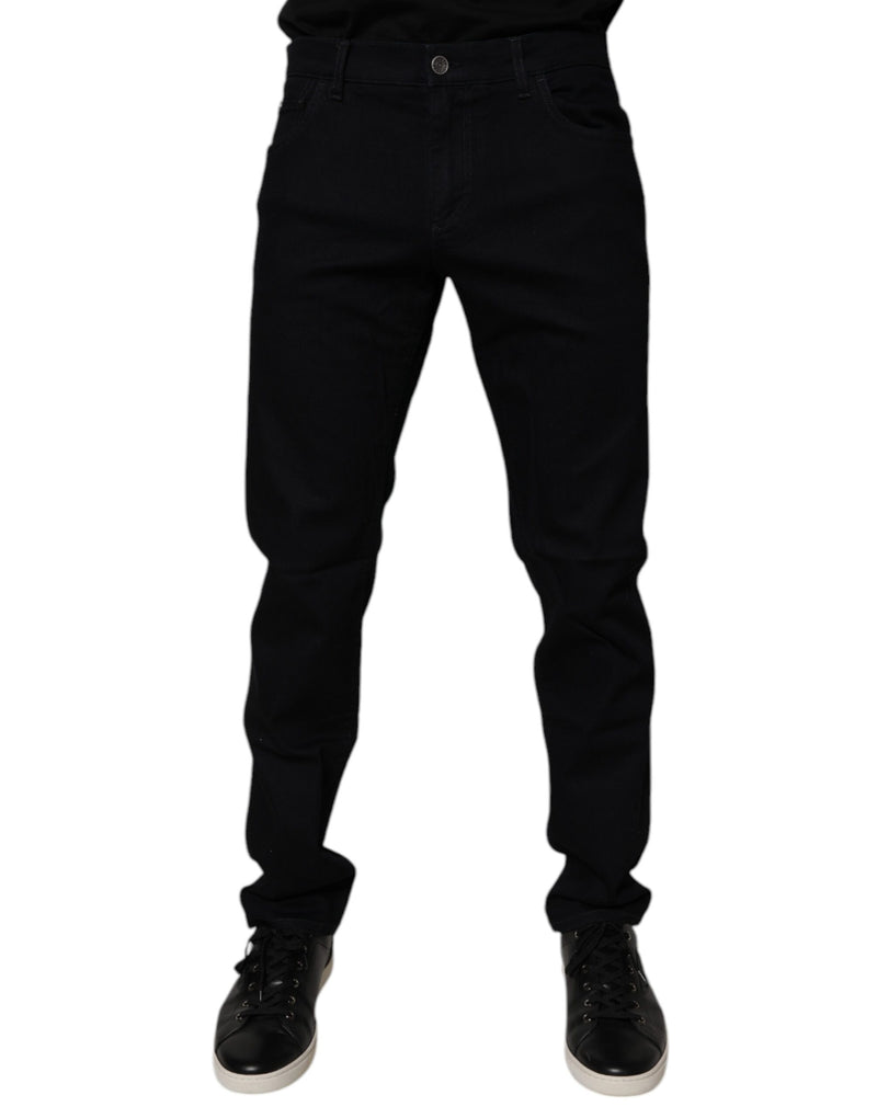 Jean slim pour homme en coton stretch noir Dolce & Gabbana