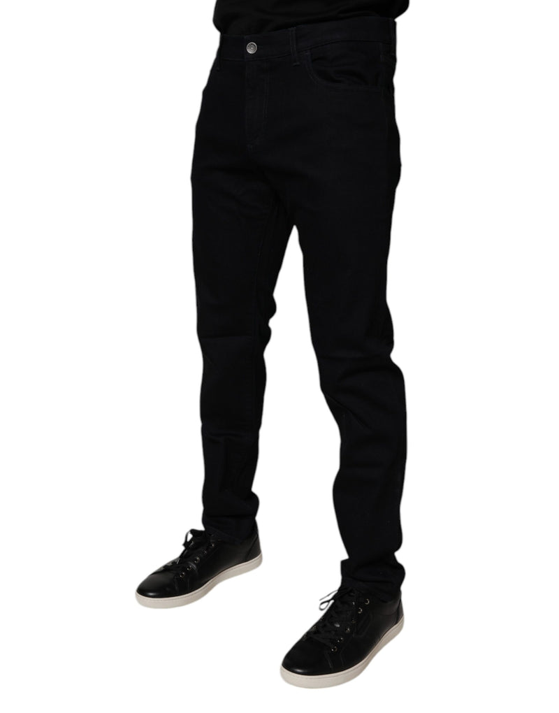 Jean slim pour homme en coton stretch noir Dolce & Gabbana