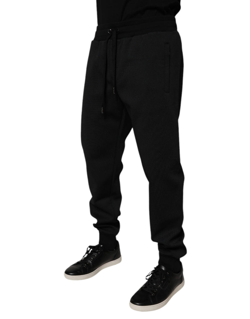 Pantalones jogger de poliéster negro para hombre de Dolce & Gabbana