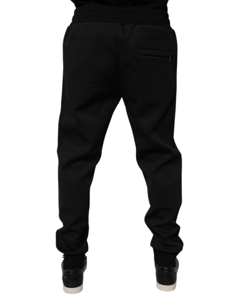 Pantalones jogger de poliéster negro para hombre de Dolce & Gabbana