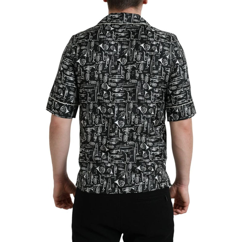 Dolce & Gabbana Black Silk Shortsleeve Shirt