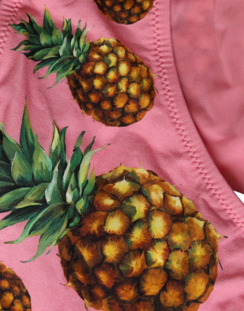 Braguita de bikini Dolce & Gabbana rosa con estampado de piña