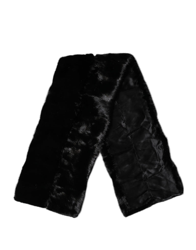 Écharpe tour de cou en fourrure noire Dolce & Gabbana avec col châle