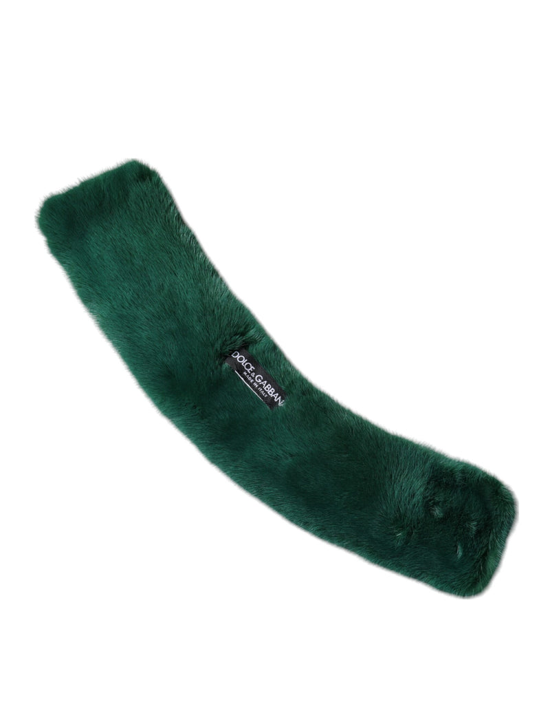 Écharpe tour de cou à col en vison vert pour femme Dolce & Gabbana