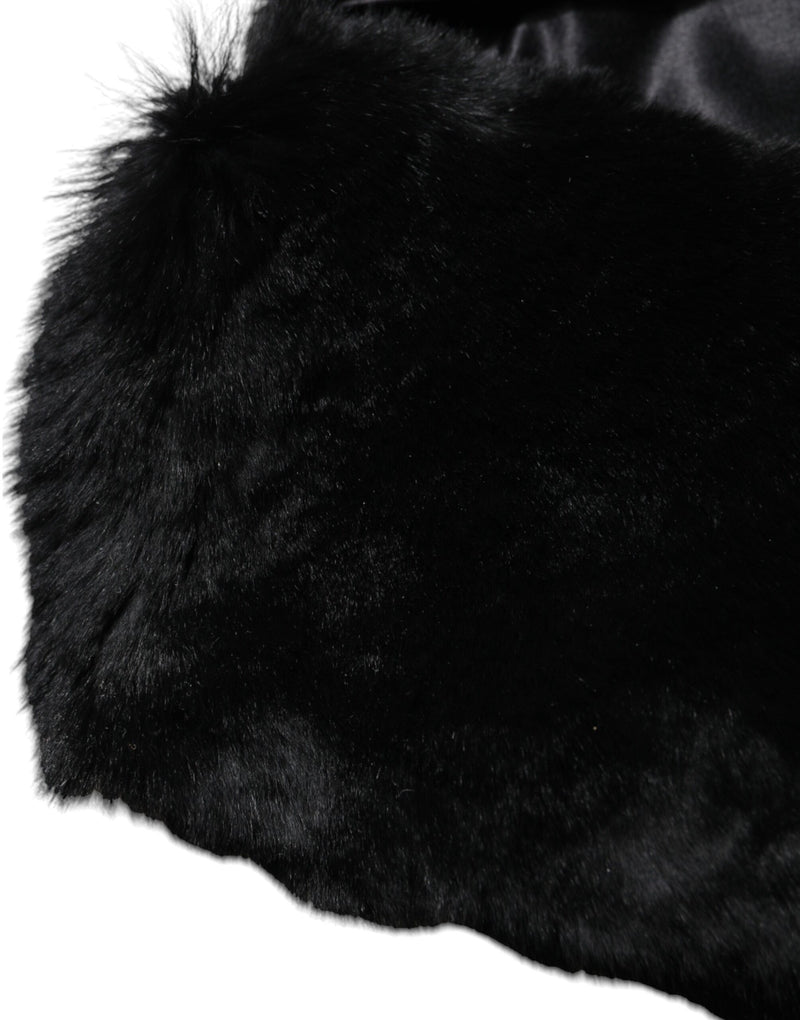 Bufanda cuello de Dolce & Gabbana para mujer de piel de cordero negra