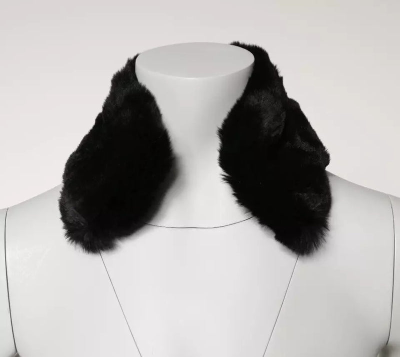 Bufanda cuello de Dolce & Gabbana para mujer de piel de cordero negra