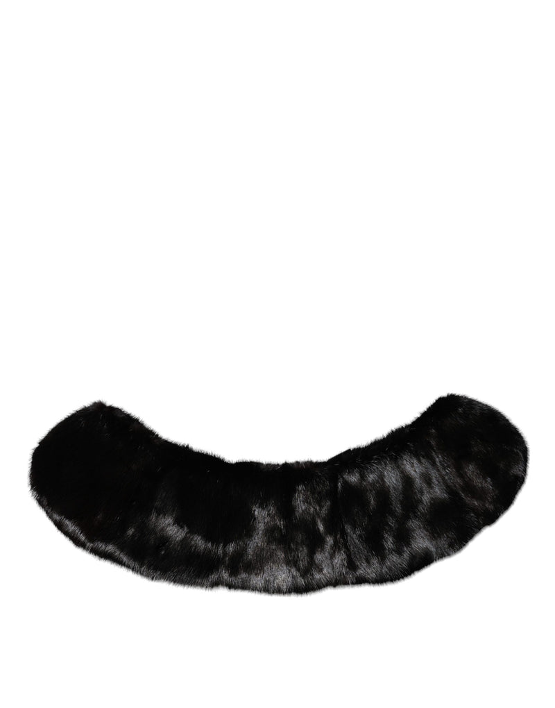 Bufanda cuello de Dolce & Gabbana negra de piel con pelo
