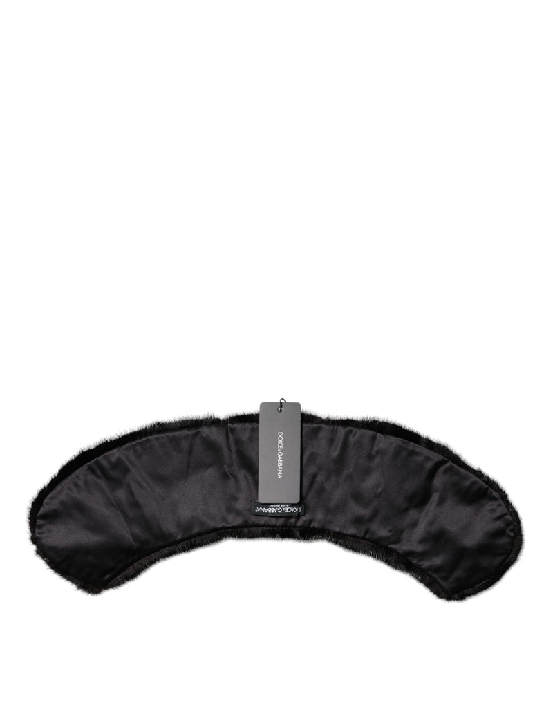 Bufanda cuello de Dolce & Gabbana negra de piel con pelo