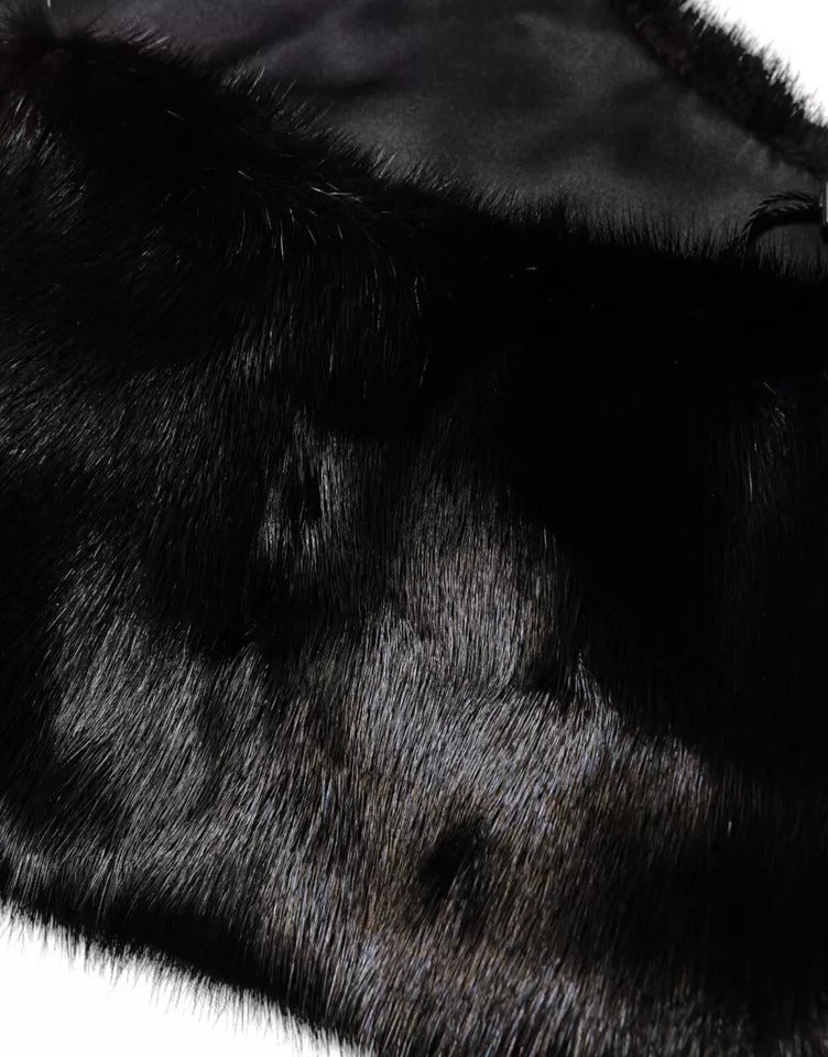 Bufanda cuello de Dolce & Gabbana negra de piel con pelo